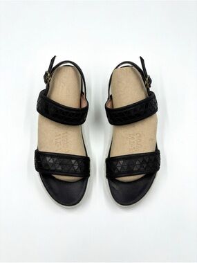 Miz Mooz Black Women’s Sandals with Textured Straps